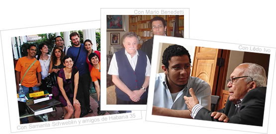 Con amigos de Habana 35, Mario Benedetti y Ledo Ivo