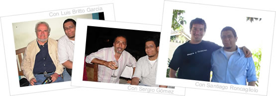 Ulises Juárez Polanco con Luis Britto García, Sergio Gómez y Santiago Roncagliolo