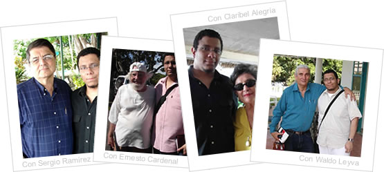 Ulises Juárez Polanco con Sergio Ramírez, Ernesto Cardenal, Claribel Alegría y Waldo Leyva